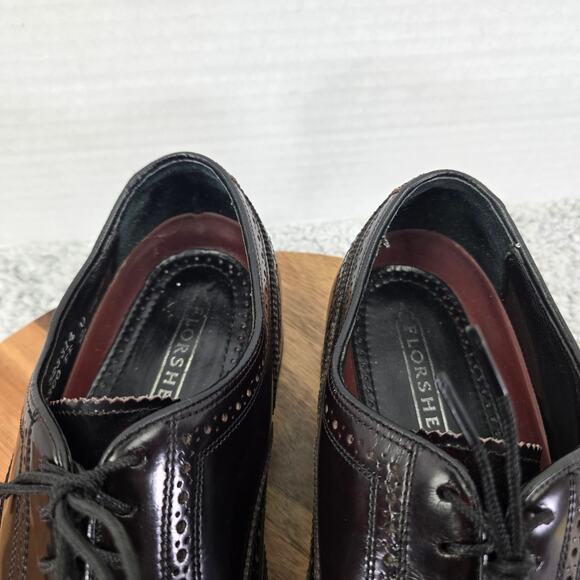 Florsheim Mens 9.5E Burgundy Leather Business Wingtip Brogue Oxford Dress Shoe main image 11